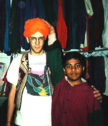 Dan and Pavan in his shop in Pushkar