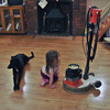 Gizmo, Lola and floor-polishing machine
