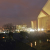 View from the top window, to the floodlit University sports ground and the Hallamshire Hospital