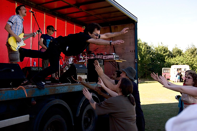 Stage-diving to Service Users at Ruskin Park fun day